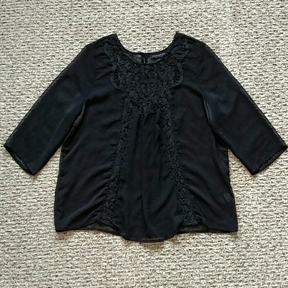 SALE! Love Culture Sheer Black Top